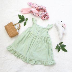 Janie and Jack Soft Mint Corduroy Dress